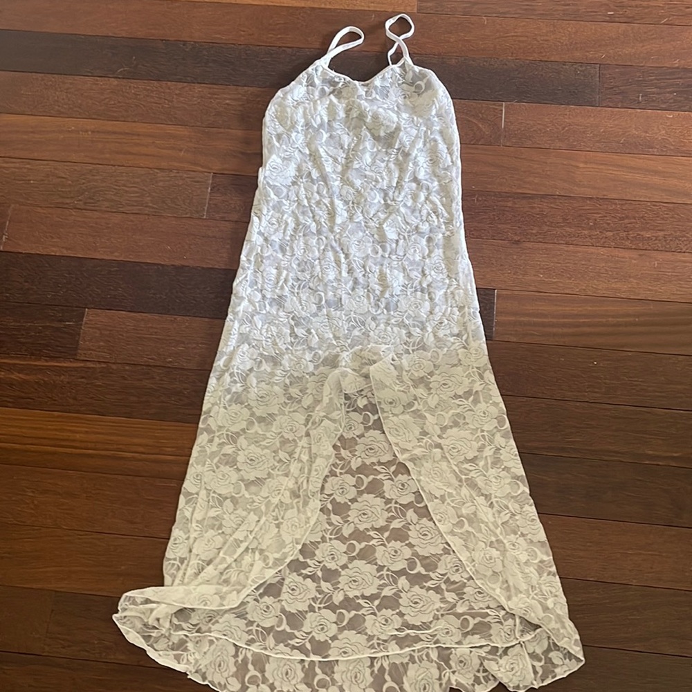 White lace sexy stretchy slip/teddy
